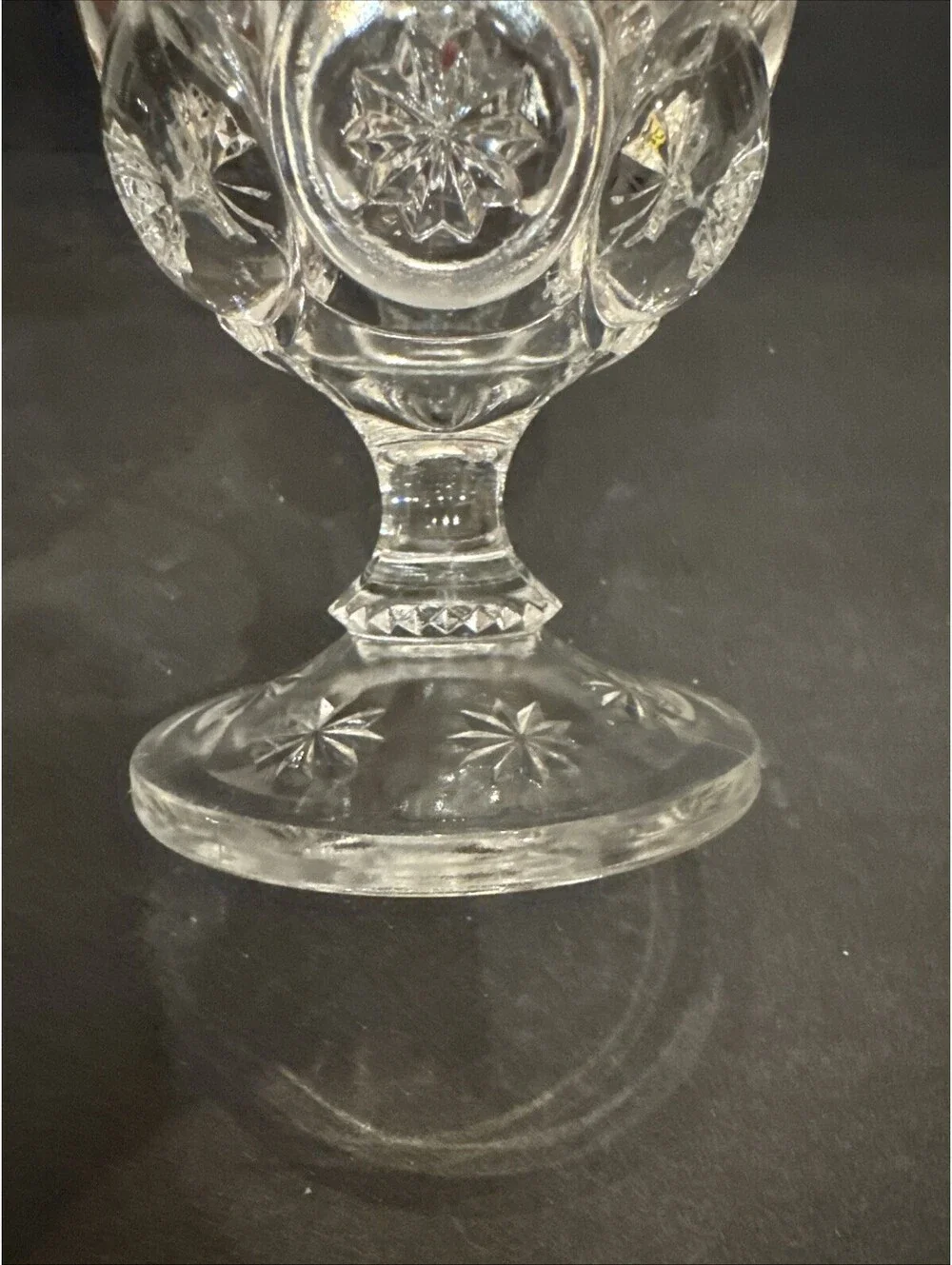 Vintage LE Smith (3) Moon & Stars Clear Glass Water Goblets 5.75” H By 3.25” W